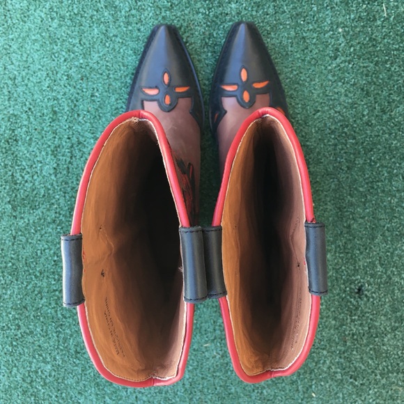 NWT Jeffrey Campbell Looney Patch Western Boot Leather Brown 6.5 - Picture 10 of 14